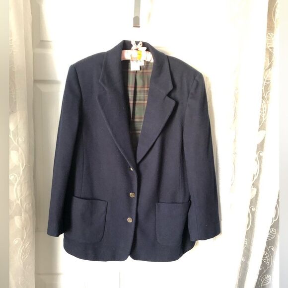 Talbots Jackets & Blazers - Talbots Navy Blue Women's wool blend oversized boyfriend Blazer jacket size M